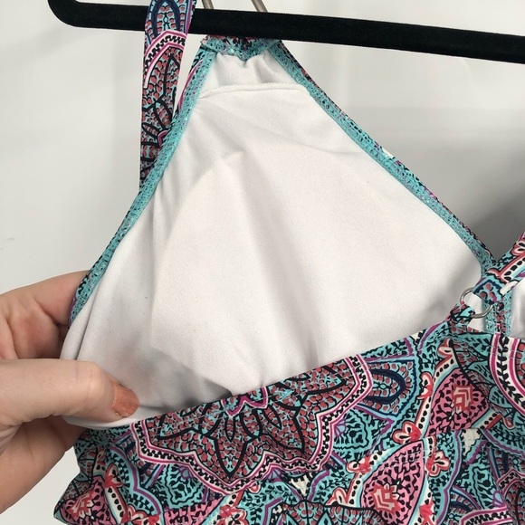 ASSETS BY SPANX One Piece Swimsuit Bloom Floral Print XL Ruched Slimming Shirred - Picture 6 of 12